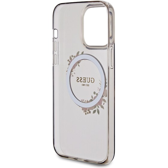 Θήκη Apple iPhone 14 Pro - Guess Flowers Wreath Collection Magsafe Hard Case - Μαύρο image 4