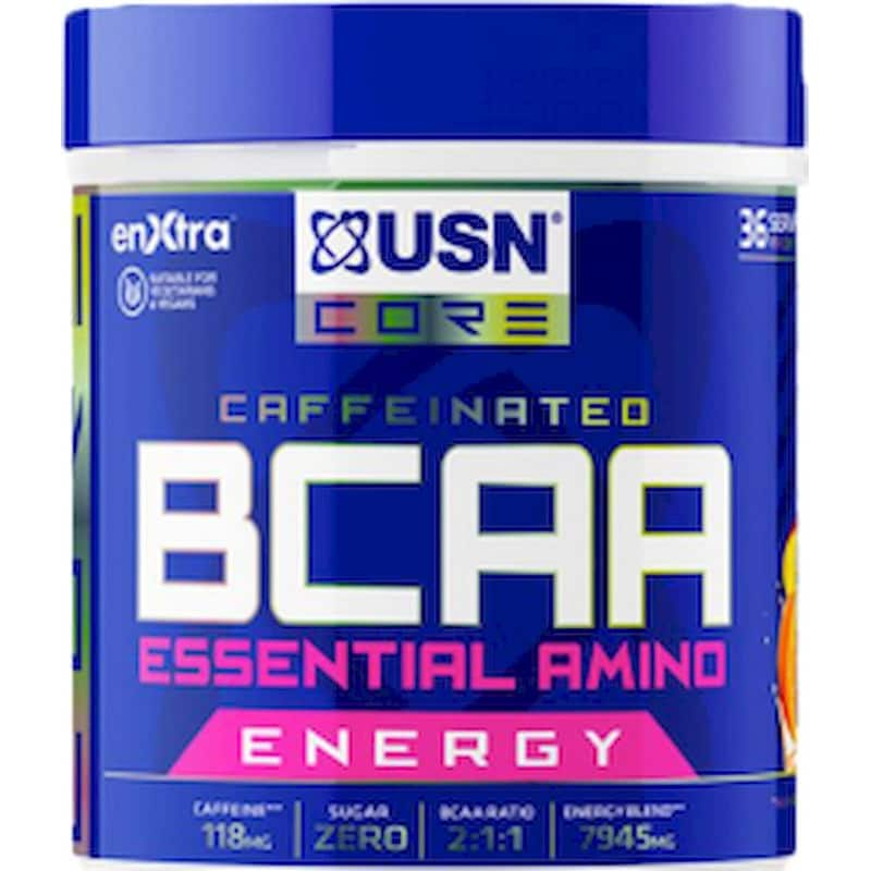 USN USN BCAA Power Punch Καφεΐνη Ταυρίνη Σκόνη Μάνγκο/ Πορτοκάλι - 400 gr