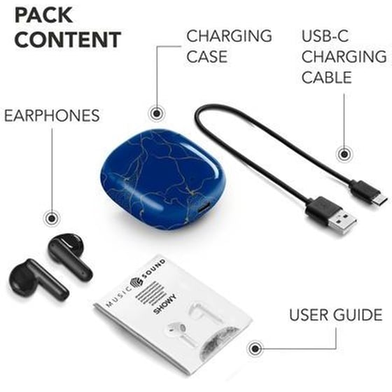 Ακουστικά bluetooth Music Sound Fancy - Μπλε image 3