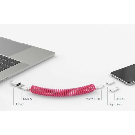 Σετ Καλωδίων Vonmählen Allroundo Usb,Usb-C to Lightning,micro USB,Usb-C 0.75m - Pink image 2