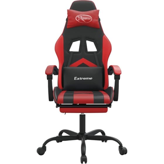 Καρέκλα Gaming VIDAXL 3143903 με Υποπόδιο από Τεχνητό Δέρμα - Μαύρο image 1