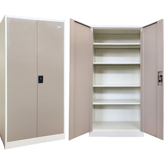 Μεταλλική Ντουλάπα 90x45x181cm Πάχους 0.6mm/0.8mm (πάτωμα) Γαλβανιζέ Με 4 Ράφια - 5 Αποθηκευτικοί Χώροι Taupe-μπεζ Steelen image 3