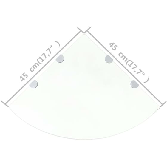 Ράφια Τοίχου VidaXL Γωνιακά από Γυαλί 45x0.8x45 cm 2 Τμχ - Διάφανο image 6