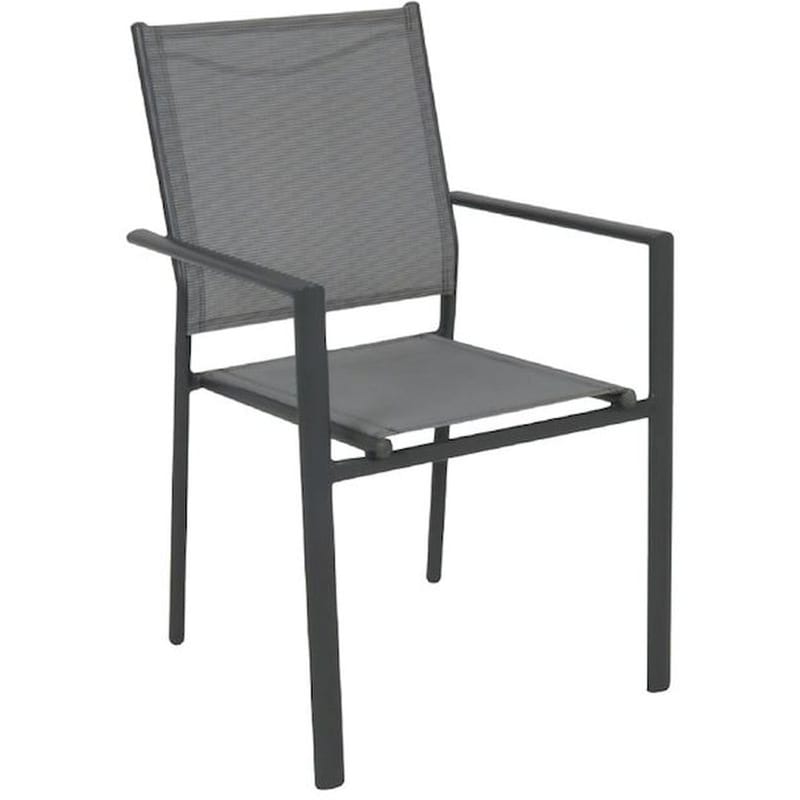 WOODWELL Πολυθρόνα Woodwell Μεταλλική Textilene Grey C11315 55x55x86 cm - Ανθρακί