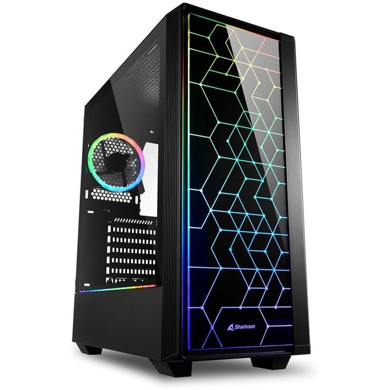 SHARKOON Κουτί Desktop Sharkoon RGB LIT 100 Midi Tower - Μαύρο