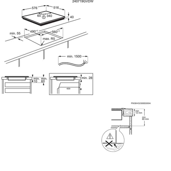 ELECTROLUX EOF3H50BK & EHF6346XOK 65 Lt Μαύρο Eντοιχιζόμενο Σετ Φούρνος και Εστία image 9