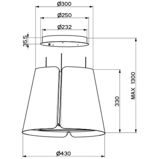 FABER BEAT BK MATT F45 45cm Μαύρο Νησίδα Απορροφητήρας image 1
