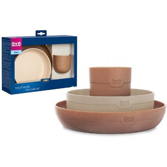 Lovi Σετ Πιατάκια Με Ποτηράκι - Granola Beige image 1