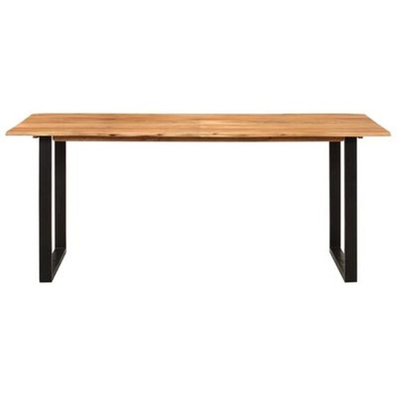 Τραπεζαρία Vidaxl από Μασίφ Ξύλο Ακακίας 180 90x76 cm - Μαύρο/Καφέ image 2