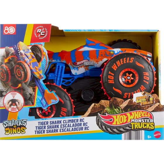 Mattel Hot Wheels Τηλεκατευθυνόμενο Monster Trucks R/C Tiger Shark που Σκαρφαλώνει 1:15 (JFR39) (JFR39) image 0