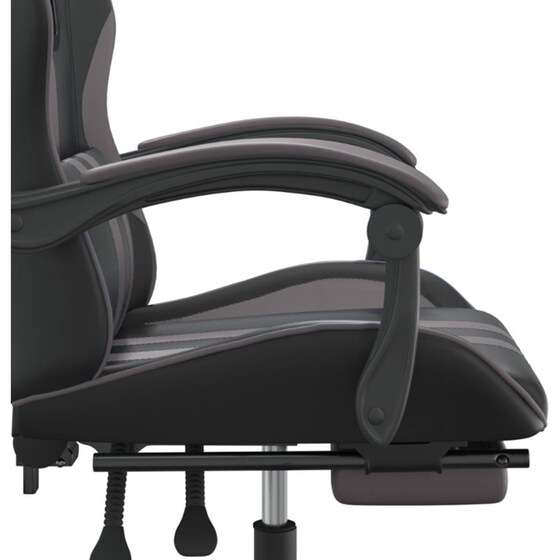 Καρέκλα Gaming VIDAXL 349535 με Υποπόδιο από Τεχνητό Δέρμα - Γκρι image 6