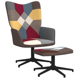 Πολυθρόνα Relax VidaXL Σχέδιο Patchwork από Ύφασμα με Σκαμπό