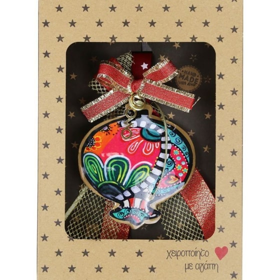 Γούρι Synchronia&nbsp;Ρόδι&nbsp;Boho Μεταλλλικό&nbsp;Λουλούδια image 0