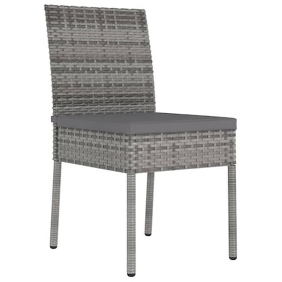 Καρέκλες Τραπεζαρίας Κήπου Vidaxl από Συνθετικό Ρατάν 4 Τεμ. 57x44x88cm - Γκρι image 2