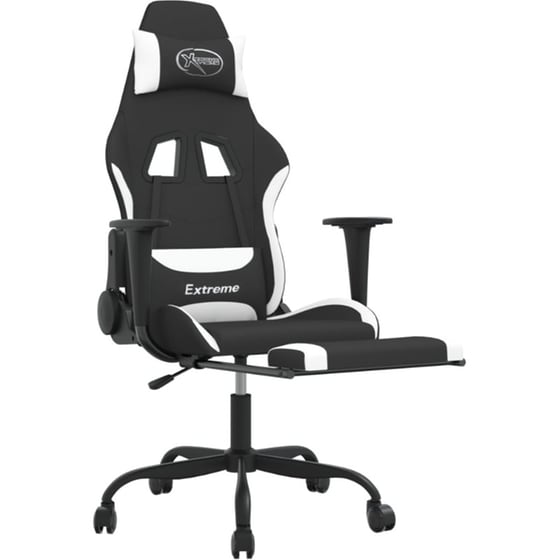 Καρέκλα Gaming VIDAXL 345488 με Υποπόδιο - Μαύρο image 2