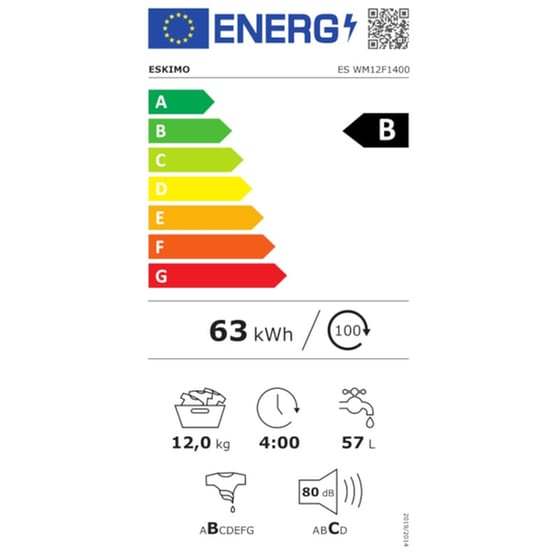 ESKIMO ES WM12F1400 12 kg 1.400 Στροφές Λευκό Πλυντήριο Ρούχων image 2