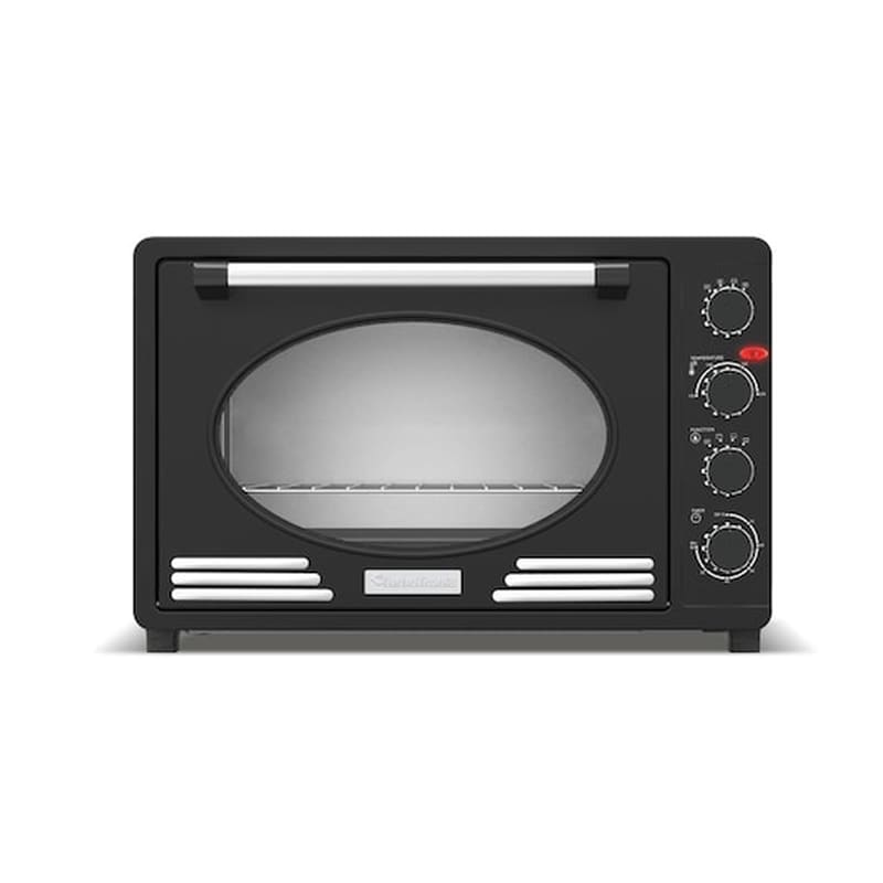 TURBOTRONIC Ηλεκτρικός Retro Φούρνος Grill 45l 2000w Με Ταψί, Πιρούνα Σε Μαύρο Χρώμα, Turbotronic Tt-ev45r