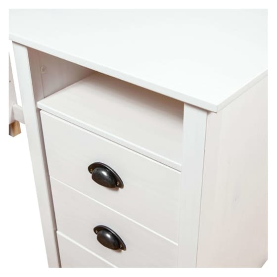 Γραφείο VidaXL Hill από Μασίφ Ξύλο Πεύκου 150x50x74 cm - Λευκό image 1