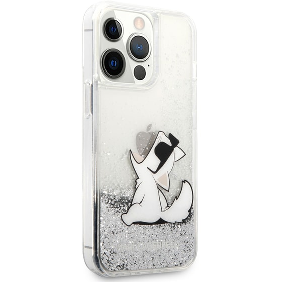 Θήκη Karl Lagerfeld iPhone 13 Pro Max - Karl Lagerfeld Choupette Fun Hard Case - Clear/Glitter Silver image 4