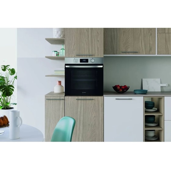 INDESIT IO 258HS X 71 Lt Inox Εντοιχιζόμενος Φούρνος Άνω Πάγκου image 4