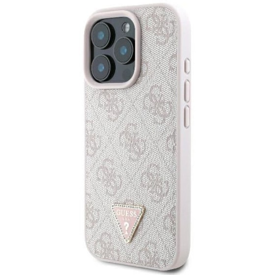 Θήκη Apple iPhone 16 Pro Guess Leather 4G Triangle - Ροζ image 5