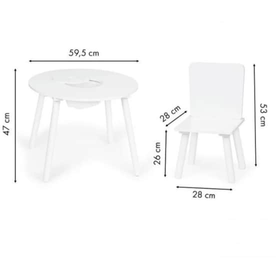 Παιδικό Σετ Με Ξύλινο Στρογγυλό Τραπέζι Και 2 Καρέκλες Ecotoys Wh135 image 7