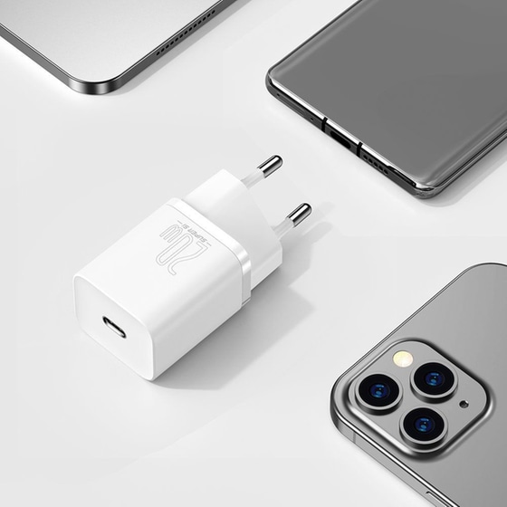 Φορτιστής Πρίζας Baseus Super Si Quick Charger Usb-C 20W - White image 3