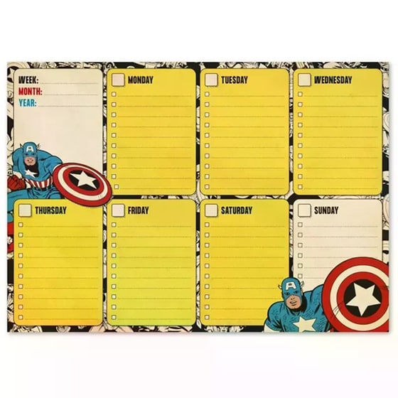 Εβδομαδιαίο Πλάνο Μπλοκ A4 Marvel Captain America Ασπίδα 21x29cm image 0