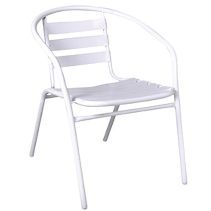 WOODWELL Πολυθρόνα Woodwell Μέταλλο/Αλουμίνιο C9916 54x57x73cm - Άσπρο