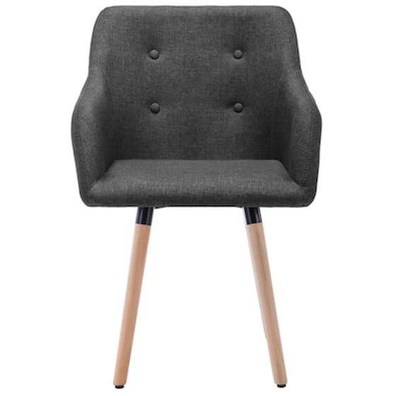 Καρέκλες Τραπεζαρίας Vidaxl Υφασμάτινες 2 Τμχ - Σκούρο Γκρι image 4