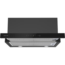 DAVOLINE SUPREME BLK GLASS 59.5 cm Μαύρο Συρόμενος Απορροφητήρας
