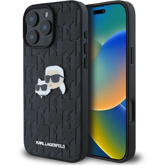 Θήκη Apple iphone 16 Pro Max - Karl Lagerfeld Monogram Ikonik Patch Saffiano - Μαύρο image 0