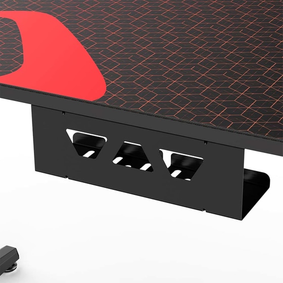 Γραφείο Gaming  Eureka Ergonomic από Carbon Fiber 120x60cm - Μαύρο/Κόκκινο image 6