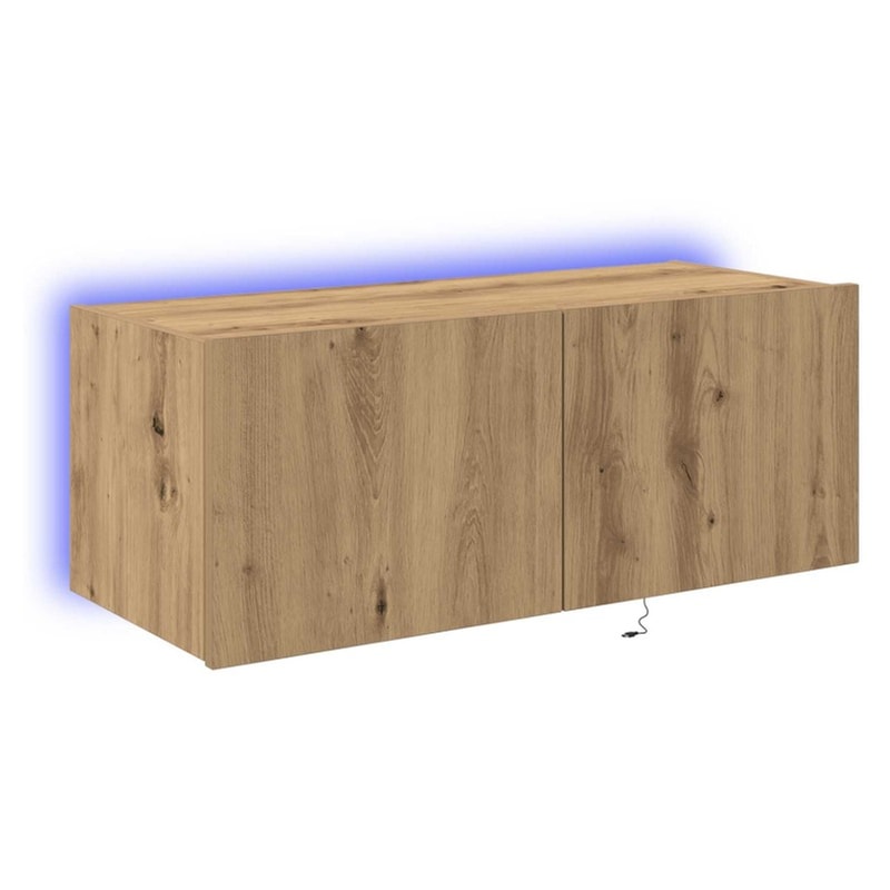 Έπιπλο Τηλεόρασης VidaXL Επιτοίχιο με LED 80 x 35 x 31 cm - Artisan Δρυς