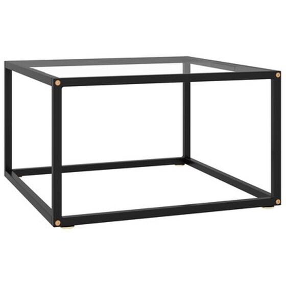 Τραπεζάκι Σαλονιού VidaXL από Ψημένο Γυαλί 60x60x35cm - Μαύρο/Διαφανές image 1