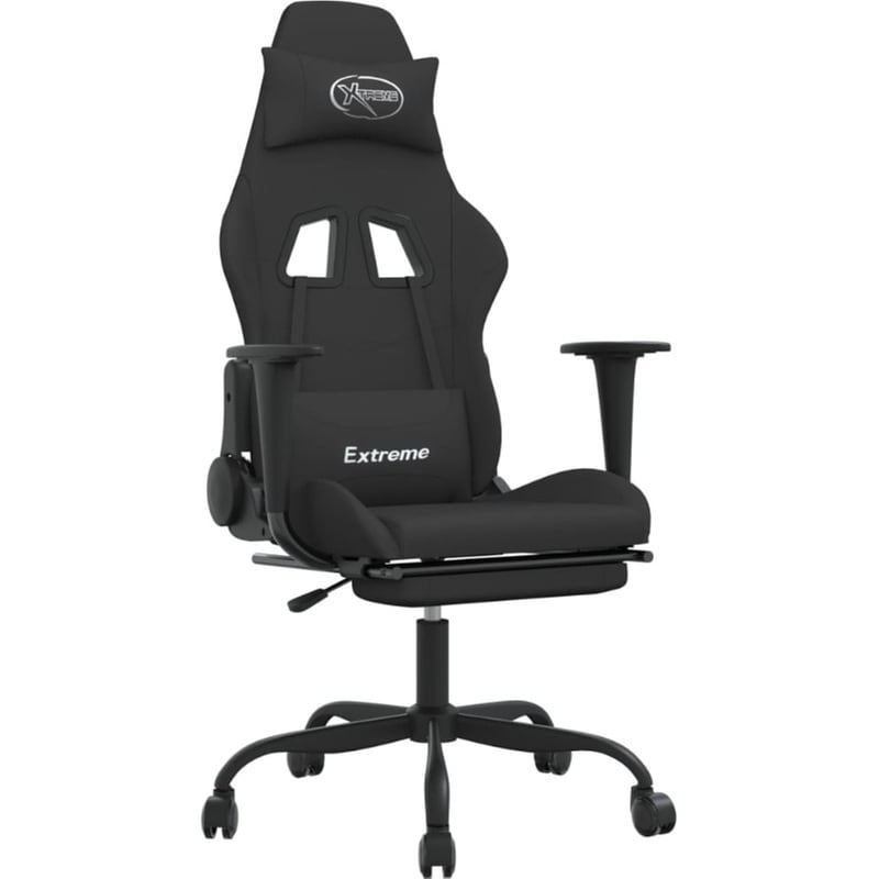 Καρέκλα Gaming VIDAXL 3143725 με Υποπόδιο - Μαύρη