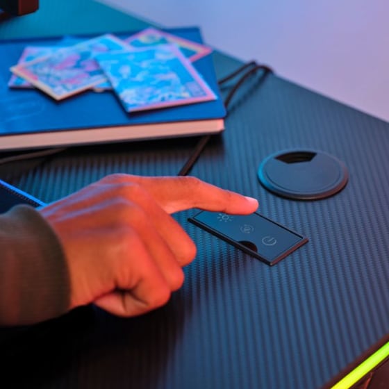 Γραφείο Gaming GXT709 Luminus RGB από Ξύλο/Μέταλλο 120x60x76 cm - Μαύρο image 11