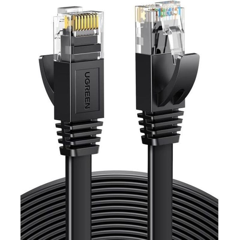 UGREEN Ugreen Flat U/utp Cat6 Καλώδιο Δικτύου Ethernet 05m - Μαύρο