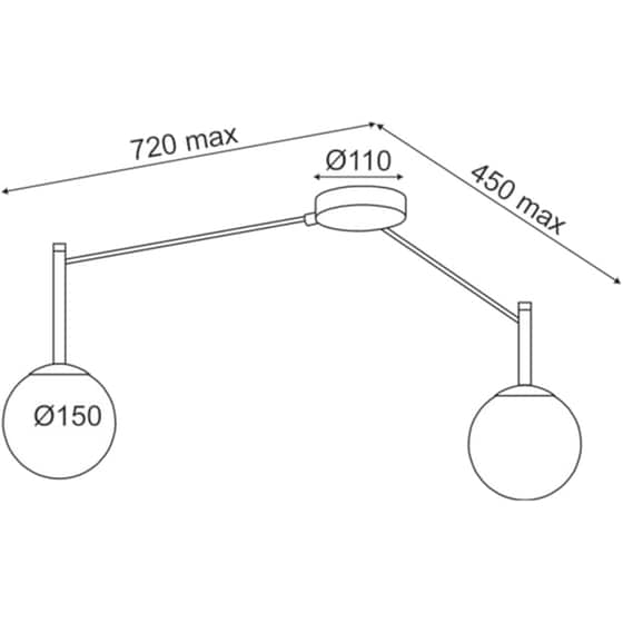 Φωτιστικό Οροφής Aca Decor Tiramolla E14 Μεταλλικό 15cm - Μαύρο/Μπεζ image 2