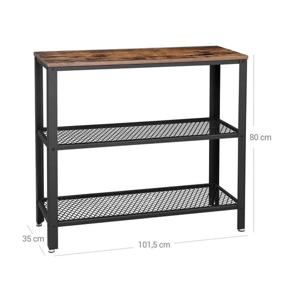 Κονσόλα Εισόδου Vasagle Lnt81bx από Μοριοσανίδα/Μέταλλο 101.5x35x80cm - Καφέ/Μαύρο image 3