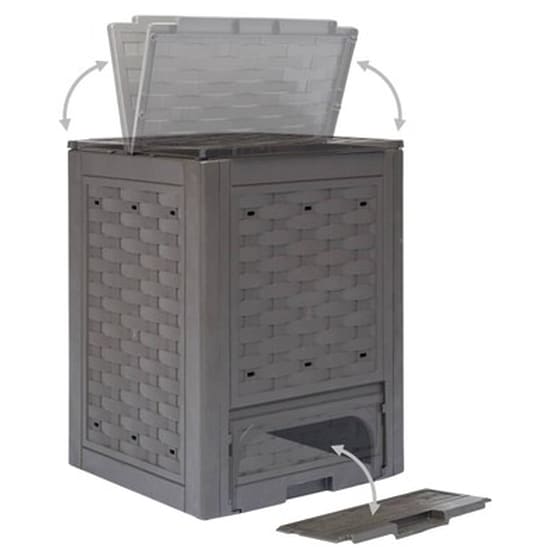 Vidaxl Κομποστοποιητής Κήπου Καφέ 60 X 60 X 83 Εκ. 300 Λίτρα image 5
