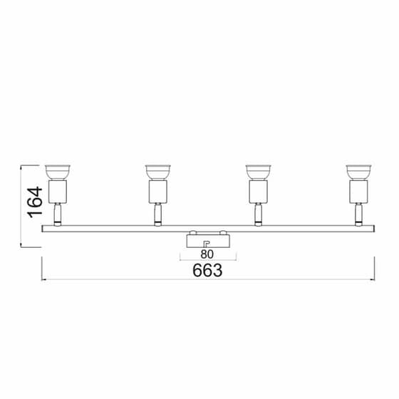 Σποτ Πολύφωτο Aca Trinity Mc634pb4 Μεταλλικό 66.3 cm - Χρυσό image 1