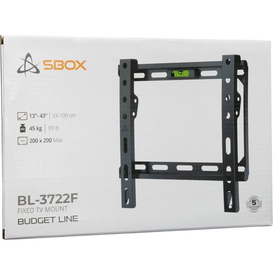 Βάση Τηλεόρασης Επιτοίχια Sbox Σταθερή Budget BL-3722F 13" - 43" έως 45 kg image 3