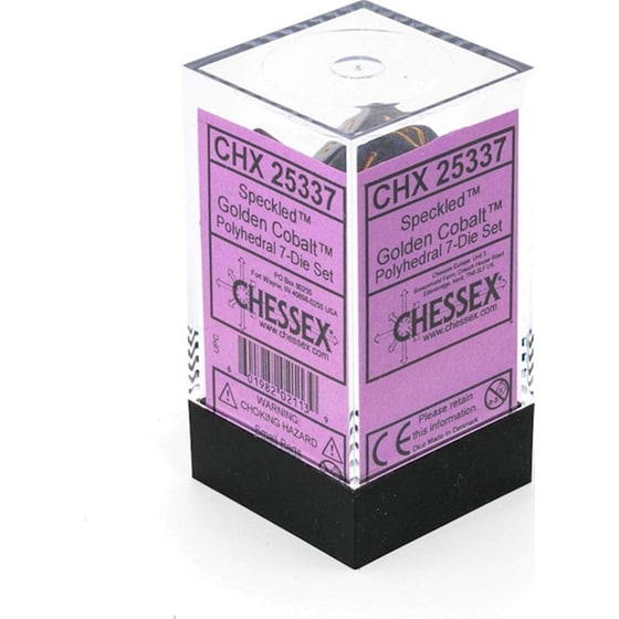 Σετ Ζάρια - 7 Dice Set Speckled Polyhedral Golden Cobalt Chessex image 2