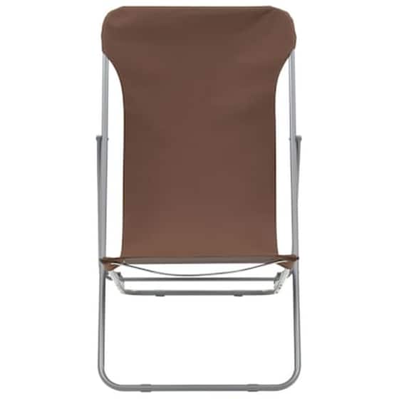 Σεζλόνγκ VidaXL Πτυσσόμενες από Ατσάλι/ Ύφασμα Oxford 75x57x99 cm 2 Τμχ - Καφέ image 3