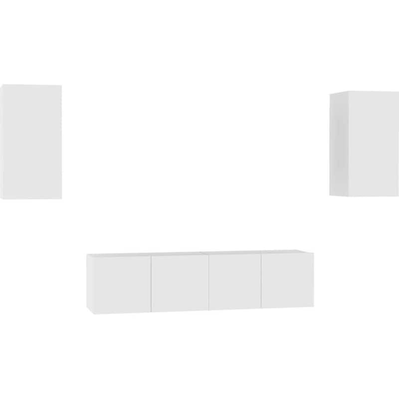 Έπιπλα Τηλεόρασης VidaXL Μοριοσανίδα 4 Τμχ 60x30x30cm - Λευκό VIDAXL