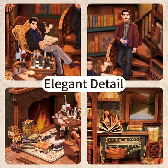 DIY 3D Puzzle Book Nook Kit Βιβλιοστάτης - Violin Detective Agency image 2