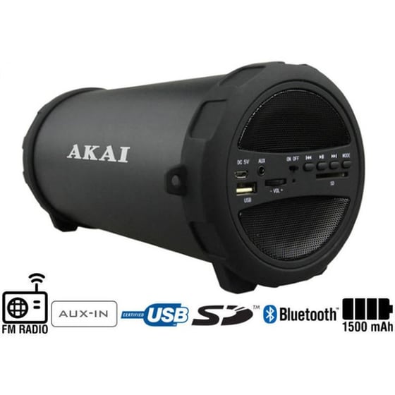 Akai ABTS-11B Φορητό ηχείο Bluetooth με ραδιόφωνο USB/Aux-In και κάρτα SD 10 W - Μαύρο image 7