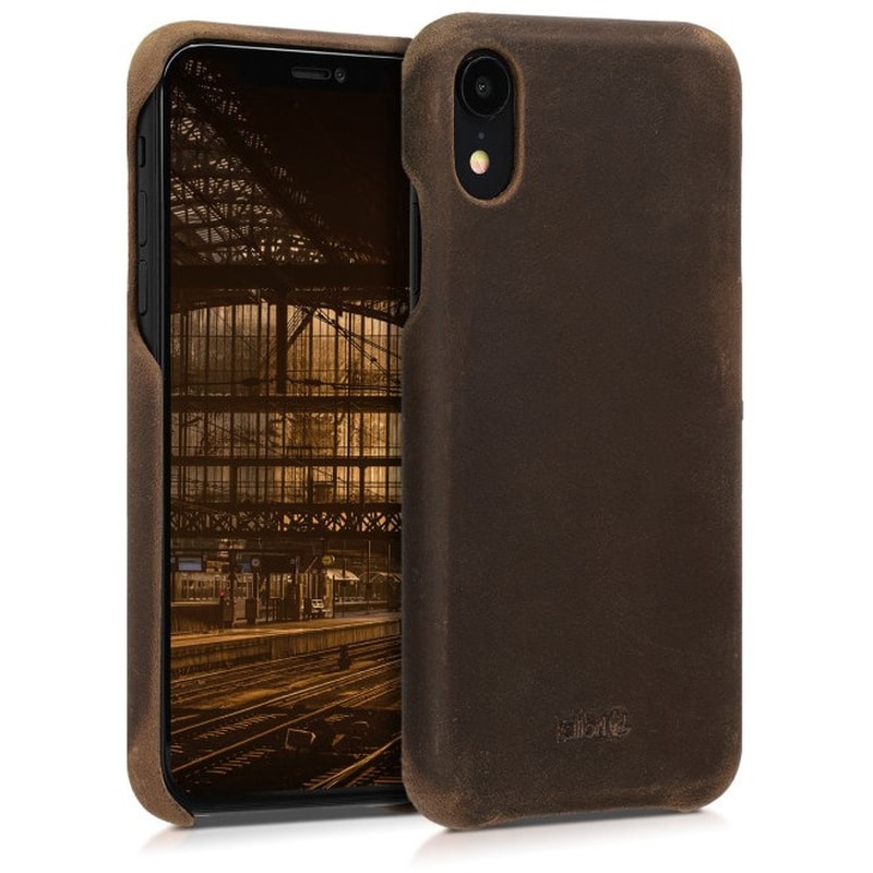 KALIBRI Θήκη Apple iPhone XR - Kalibri Leather Case - Dark Brown