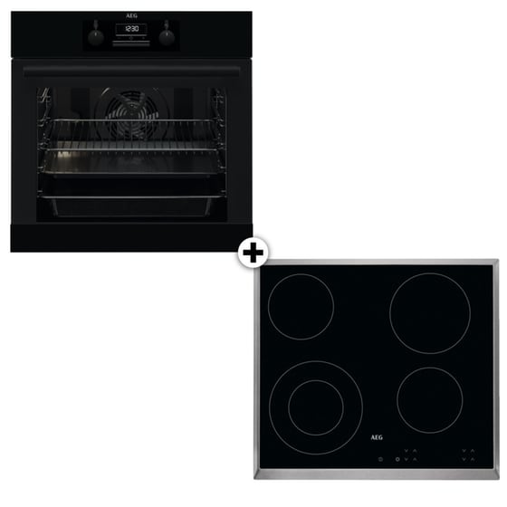 AEG HK624010XB & BES331111B 72 Lt Μαύρο Eντοιχιζόμενο Σετ Φούρνος και Εστία image 0